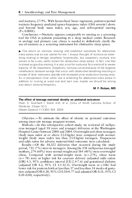 (PDF) The Effect of Teenage Maternal Obesity on Perinatal Outcomes