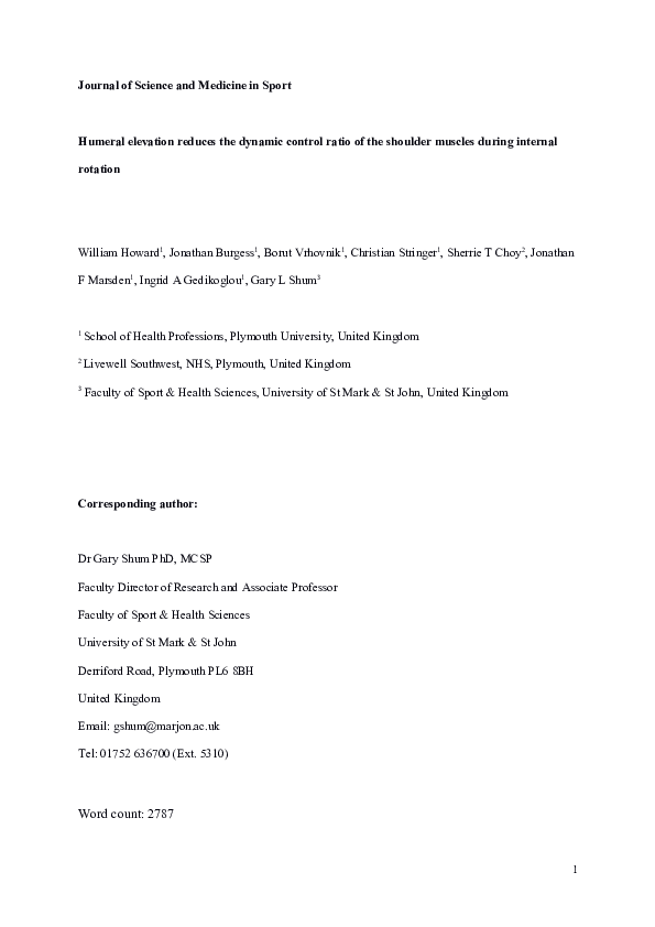 (DOC) Humeral elevation reduces the dynamic control ratio of the ...