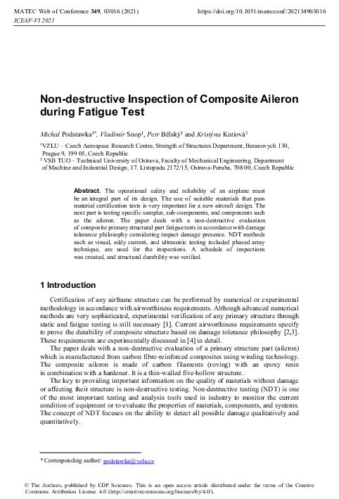 (PDF) Non-destructive Inspection of Composite Aileron during Fatigue Test