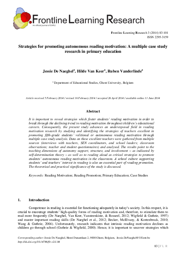 (PDF) Frontline Learning Research