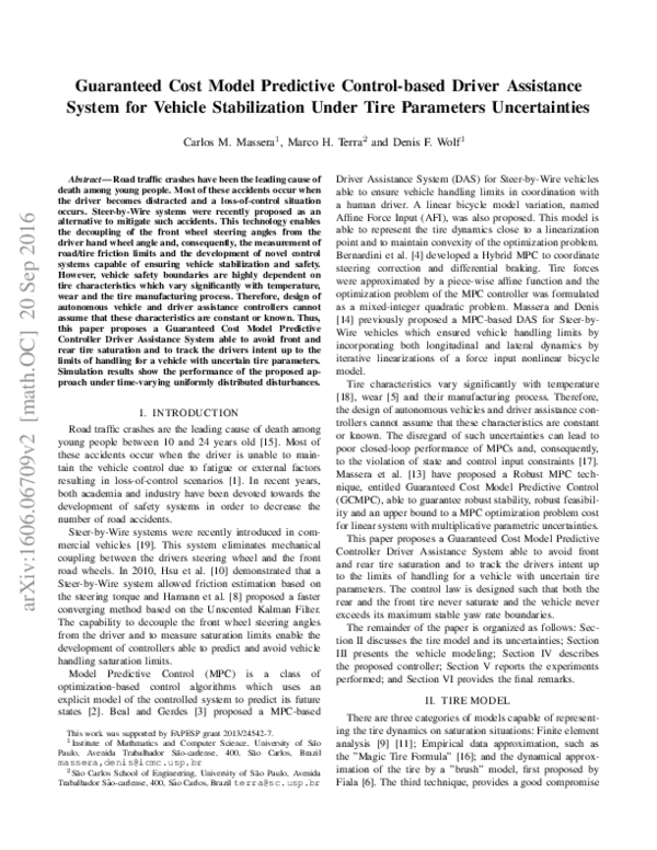 (PDF) Guaranteed Cost Model Predictive Control-based Driver Assistance ...