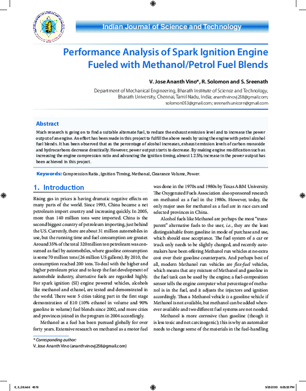 (PDF) Performance Analysis of A Spark Ignition Engine Using Compressed ...