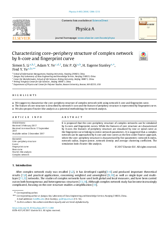 (PDF) Characterizing core–periphery structure of complex network by h ...