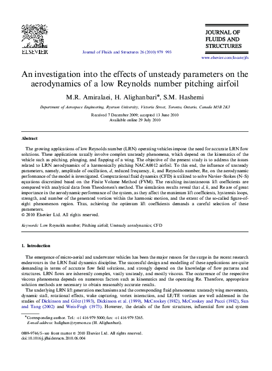 (PDF) An investigation into the effects of unsteady parameters on the ...