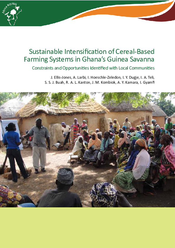 (PDF) Sustainable intensification of cereal-based farming systems in ...