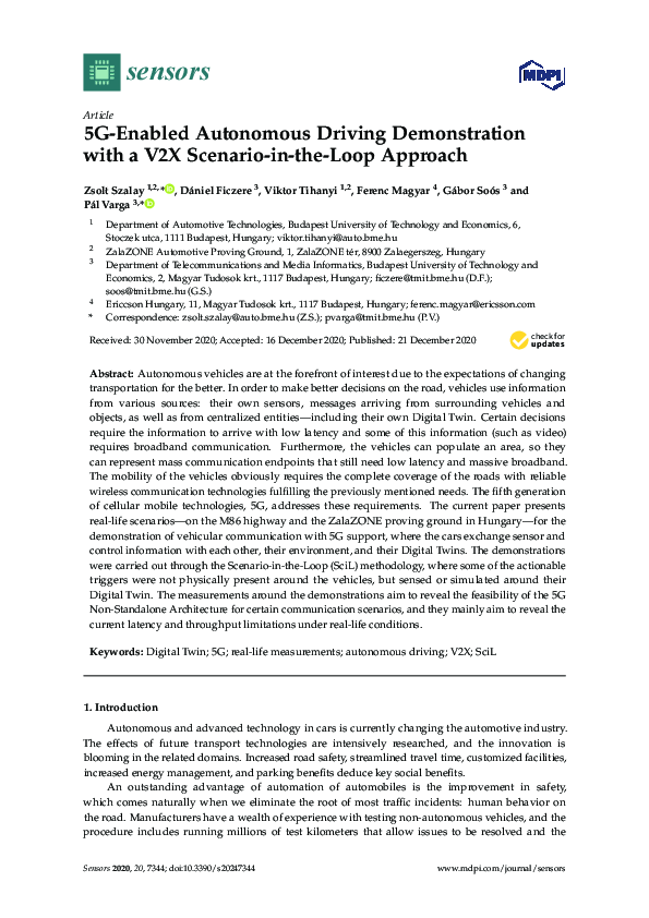 (PDF) 5G-Enabled Autonomous Driving Demonstration with a V2X Scenario ...