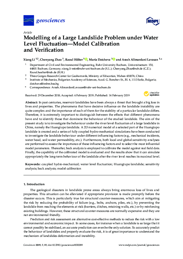 (PDF) Modelling of a Large Landslide Problem under Water Level ...
