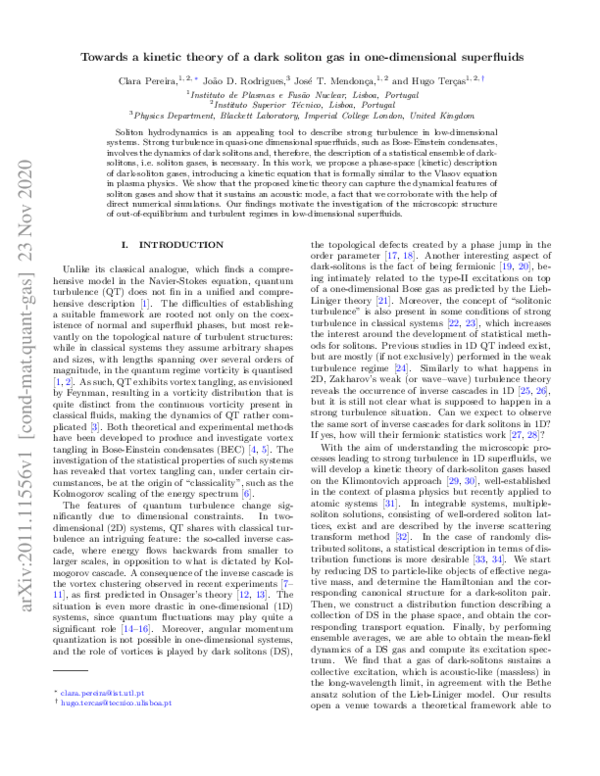 (PDF) Towards a kinetic theory of a dark soliton gas in one-dimensional ...
