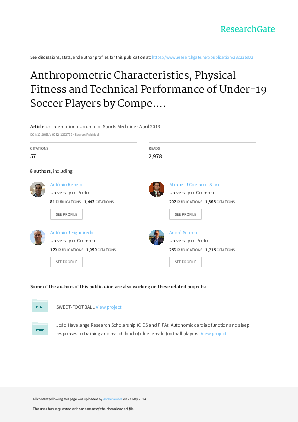 (PDF) Anthropometric characteristics, physical fitness and technical ...