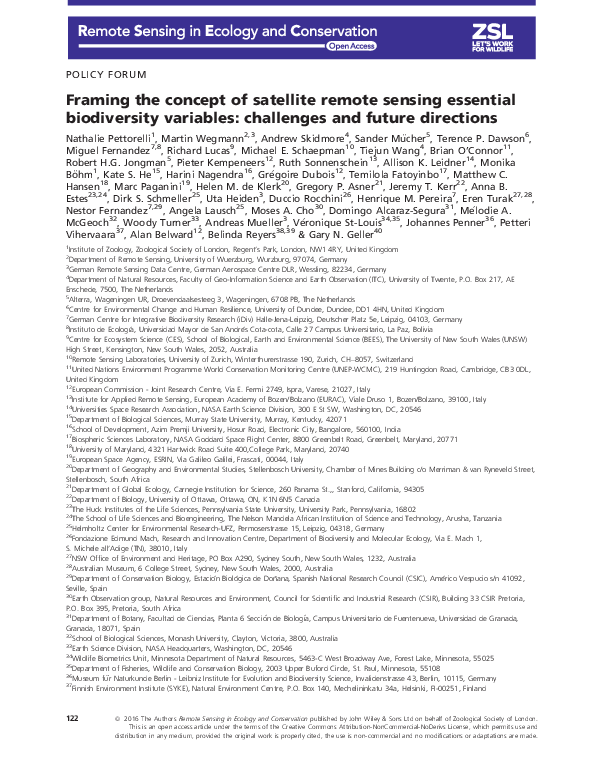 (PDF) Framing the concept of satellite remote sensing essential ...