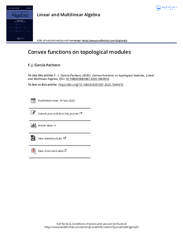 (PDF) Convex functions on topological modules