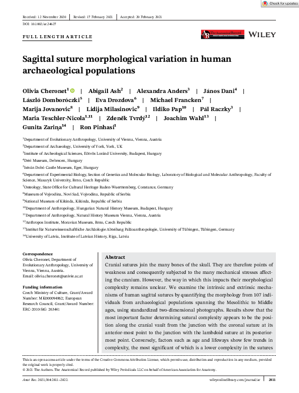 (PDF) Sagittal suture morphological variation in human archaeological ...