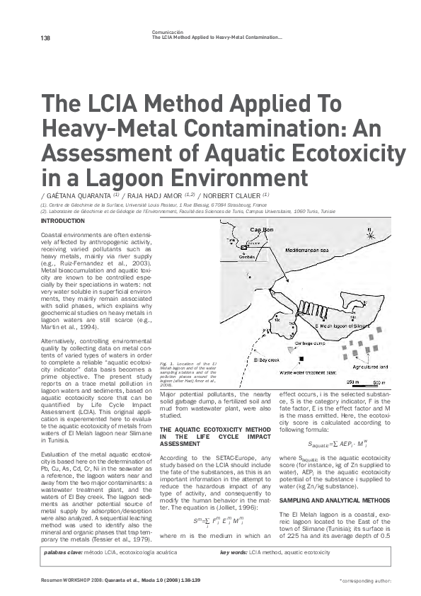 (PDF) The LCIA Method Applied To Heavy-Metal Contamination: An ...