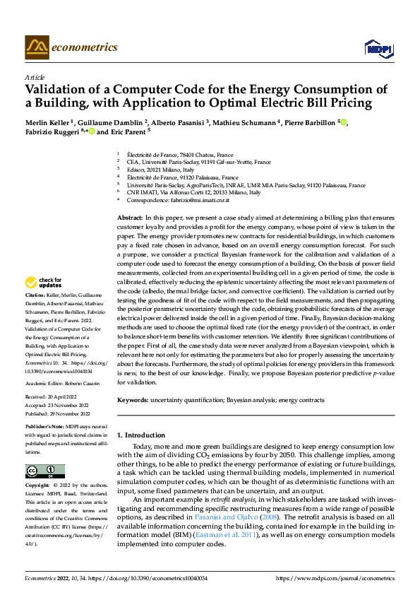 (PDF) Validation of a Computer Code for the Energy Consumption of a ...