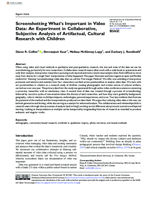 (PDF) Screenshotting What's Important in Video Data: An Experiment in ...