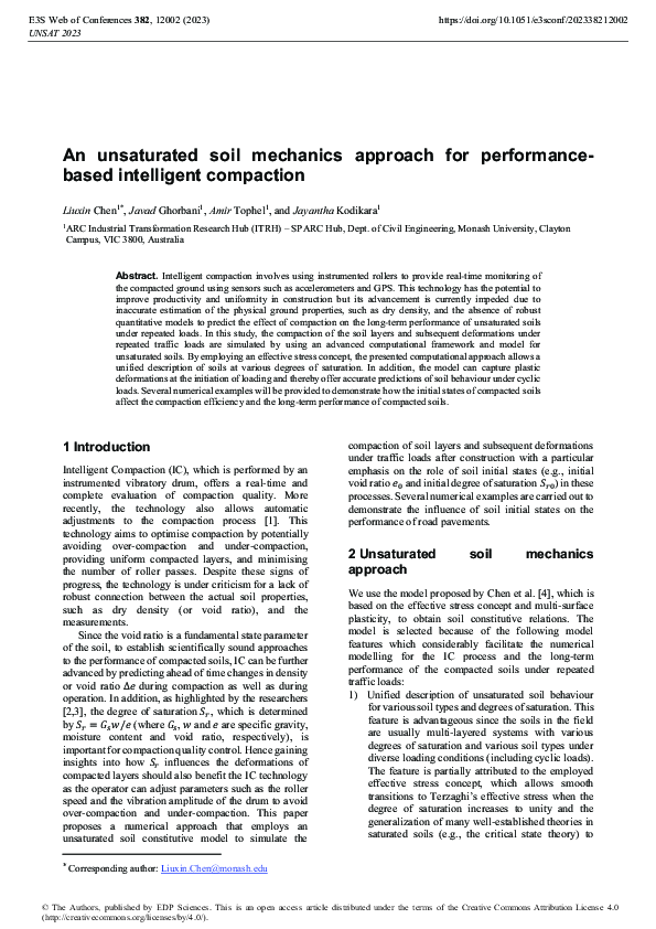 (PDF) An unsaturated soil mechanics approach for performance-based ...