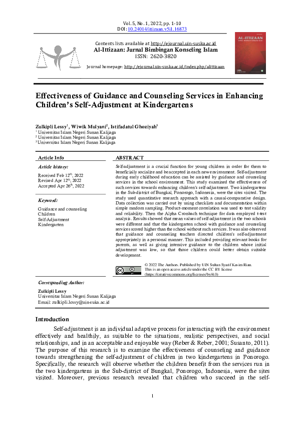 (PDF) Effectiveness of Guidance and Counseling Services in Enhancing ...