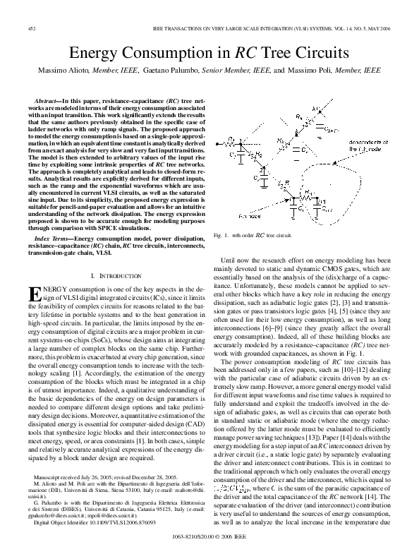 (PDF) Energy consumption in RC tree circuits