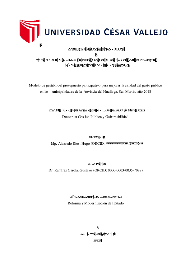 (PDF) Modelo de gestión del presupuesto participativo para mejorar la ...