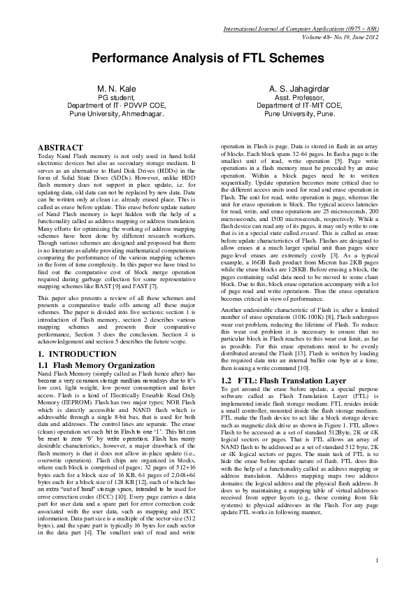 (PDF) Performance Analysis of FTL Schemes