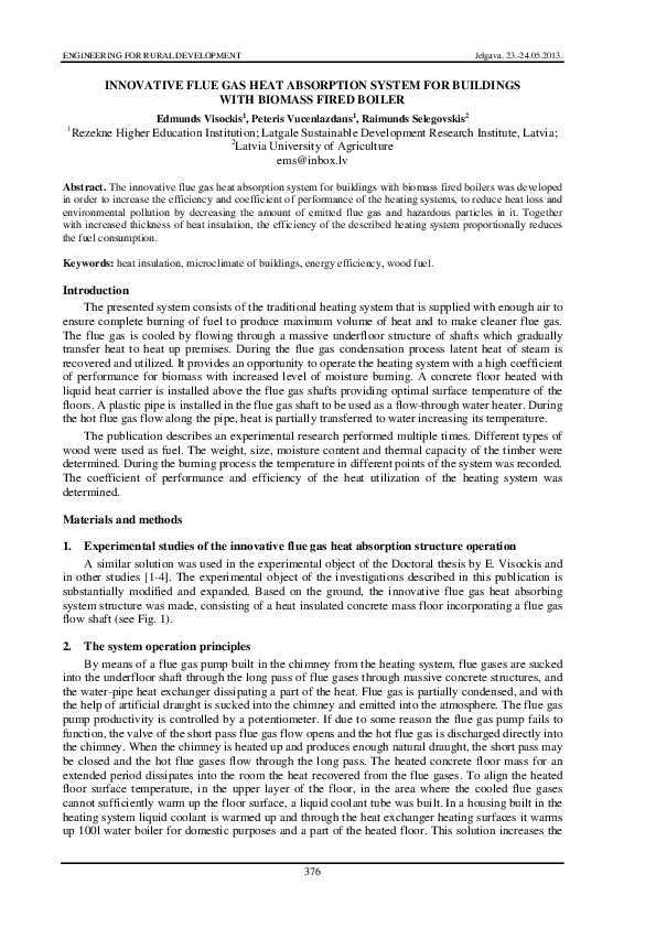 (PDF) Innovative flue gas heat absorption system for buildings with ...