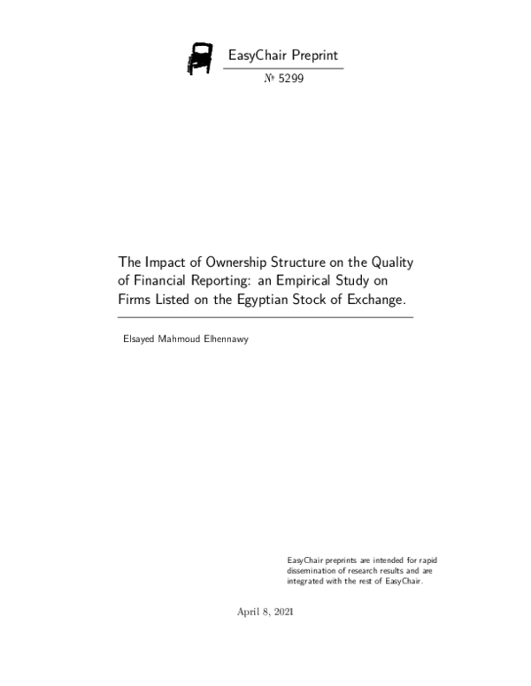(PDF) The Impact of Ownership Structure on the Quality of Financial ...