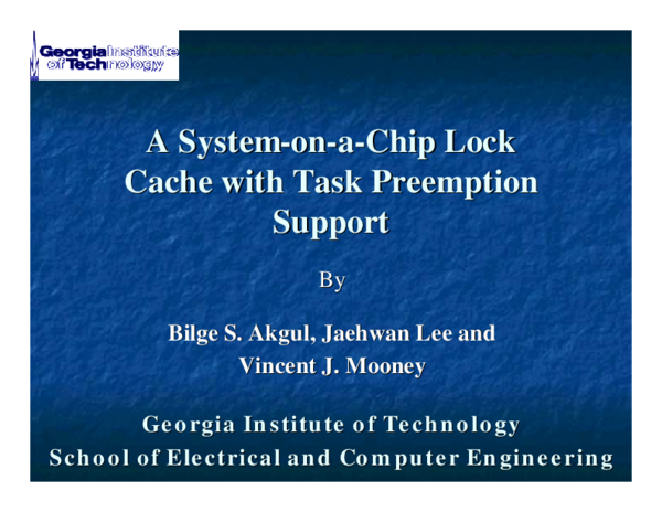 (PDF) A system-on-a-chip lock cache with task preemption support