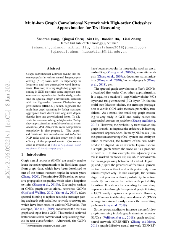(PDF) Multi-hop Graph Convolutional Network with High-order Chebyshev ...