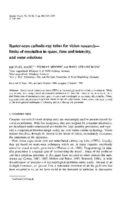 (PDF) Raster-scan cathode-ray tubes for vision research-limits of ...