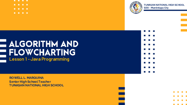(PDF) Java Lesson 1 - Algorithm and Flowcharting