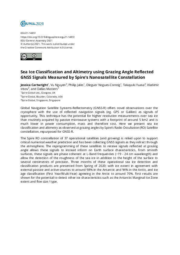(PDF) Sea Ice Classification and Altimetry using Grazing Angle ...