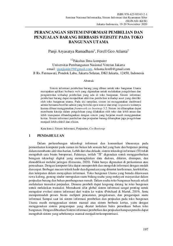 Pdf Perancangan Sistem Informasi Pembelian Dan Penjualan Barang