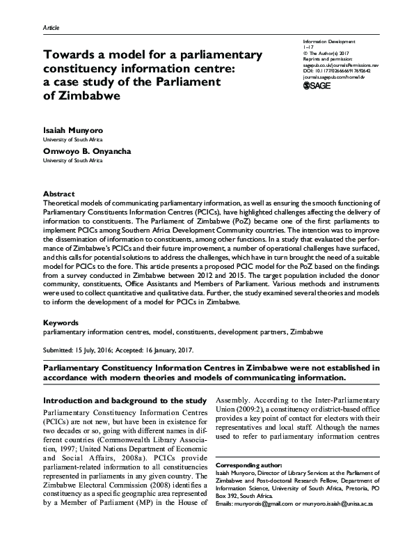 (PDF) Towards a model for a parliamentary constituency information ...