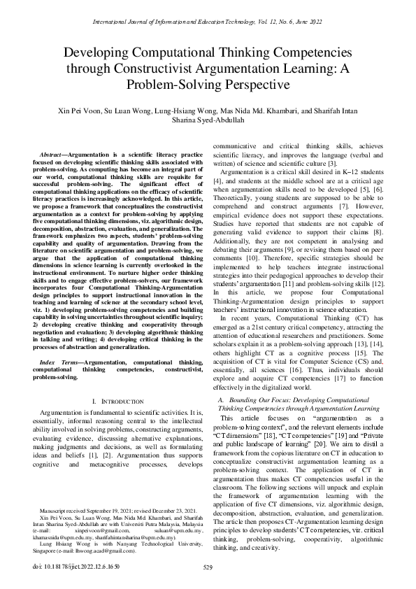 (PDF) Developing Computational Thinking Competencies through ...