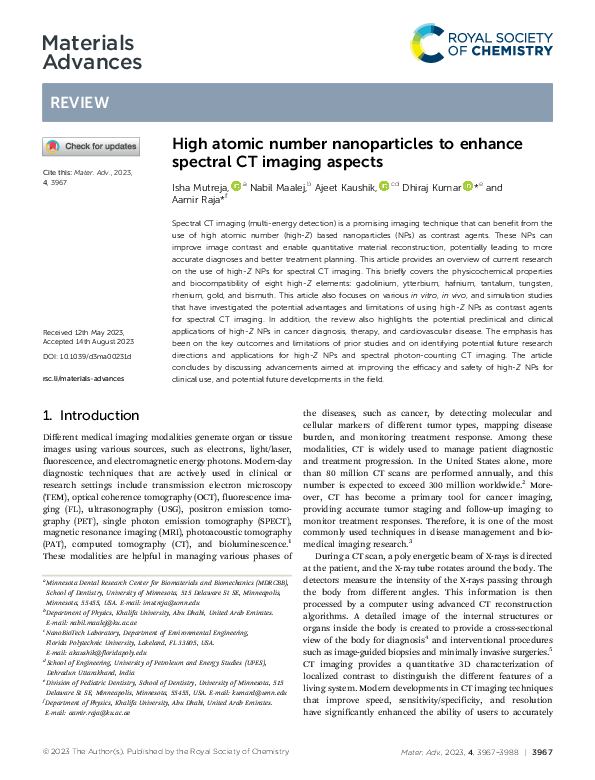(PDF) High atomic number nanoparticles to enhance spectral CT imaging ...