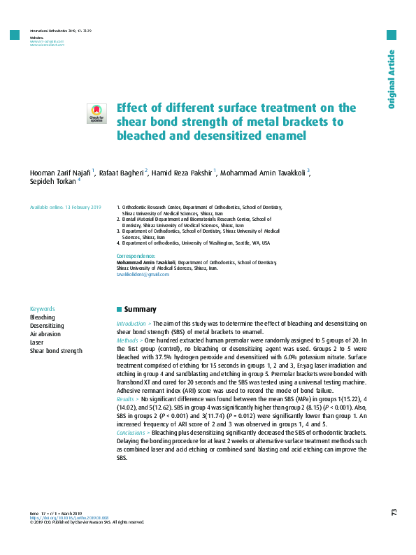 (PDF) Effect of different surface treatment on the shear bond strength ...