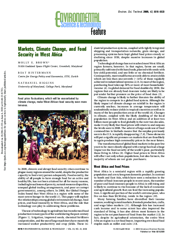 (PDF) Markets, Climate Change, and Food Security in West Africa