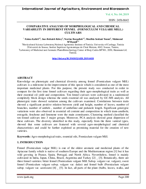 (PDF) Comparative Analysis of Morphological and Chemical Variability in ...