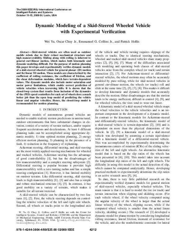 (PDF) Dynamic modeling of a skid-steered wheeled vehicle with ...
