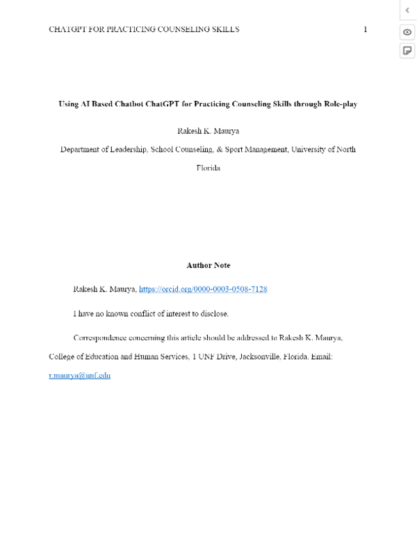 (PDF) Using AI Based Chatbot ChatGPT for Practicing Counseling Skills ...