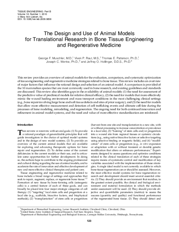 (PDF) The Design and Use of Animal Models for Translational Research in ...