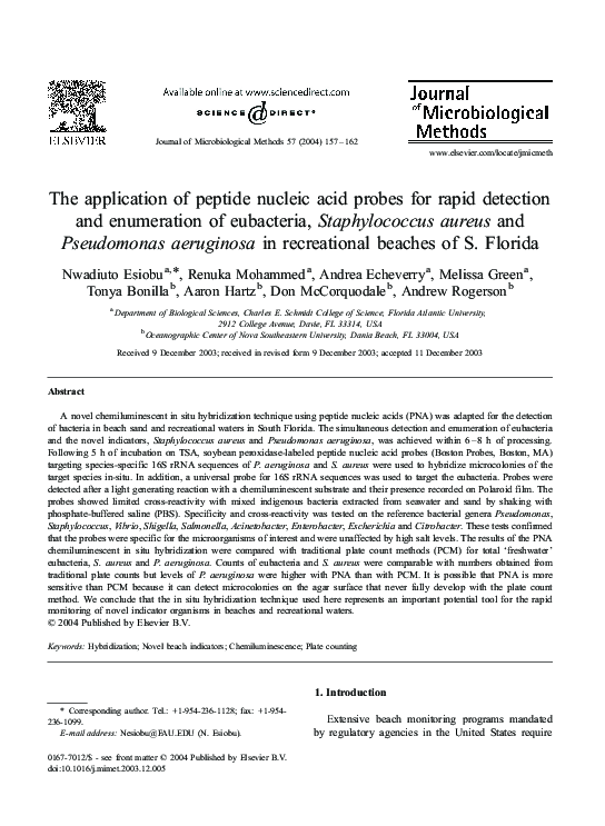(PDF) The application of peptide nucleic acid probes for rapid ...