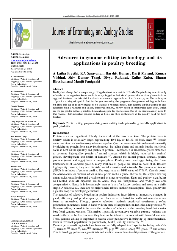 (PDF) Advances in genome editing technology and its applications in ...