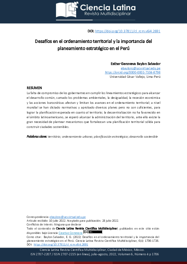 (PDF) Challenges in territorial planning and the importance of ...