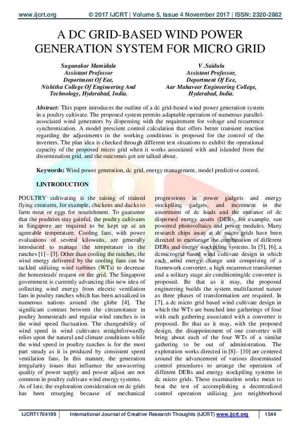 (PDF) A DC Grid-Based Wind Power Generation System for Micro Grid