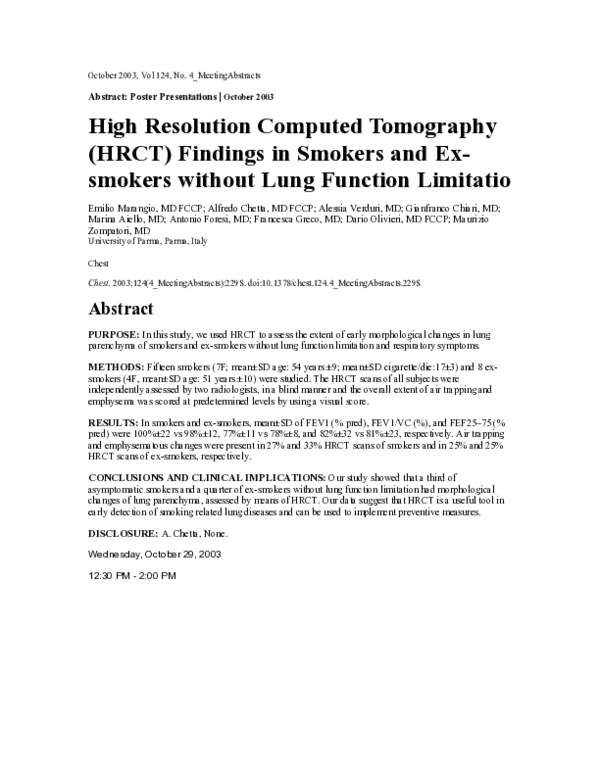 (PDF) High Resolution Computed Tomography (HRCT) Findings in Smokers ...