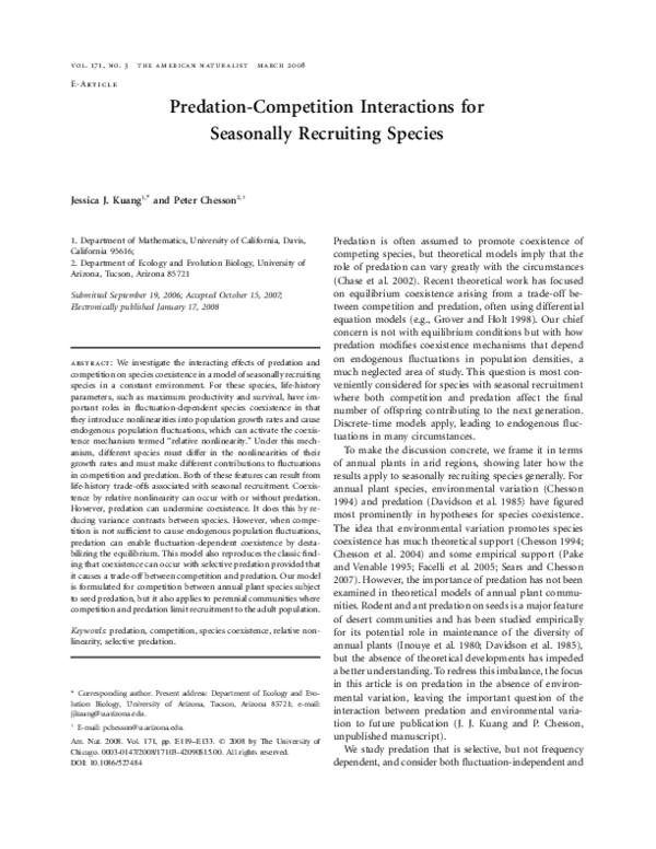 (PDF) the american naturalist march 2008 E-Article Am
