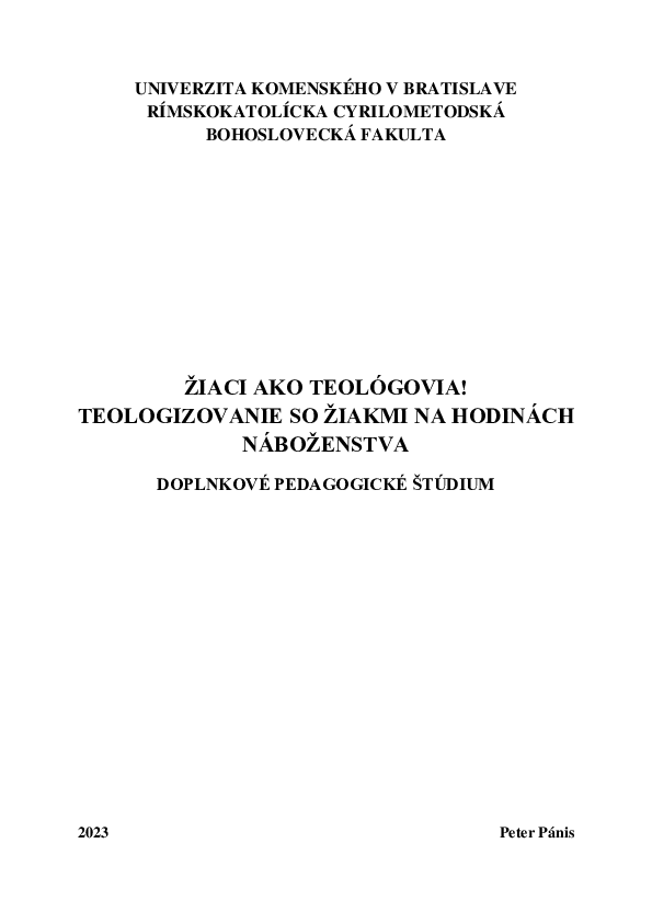 (PDF) Students as theologians! Theologizing with students in religion ...