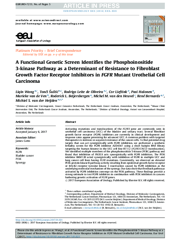 (PDF) A Functional Genetic Screen Identifies the Phosphoinositide 3 ...