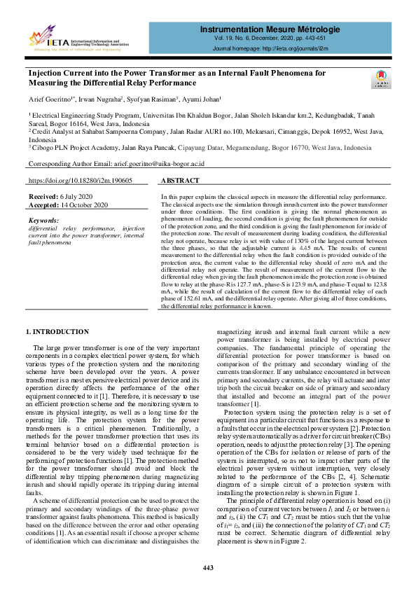 (PDF) Injection Current into the Power Transformer as an Internal Fault ...